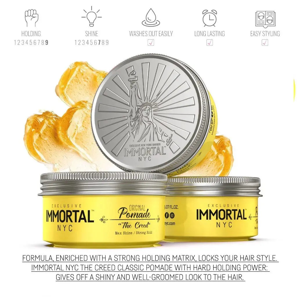 Immortal NYC Original Pomade "The Creed" – Strong Hold & Shiny Look IMMORTAL NYC