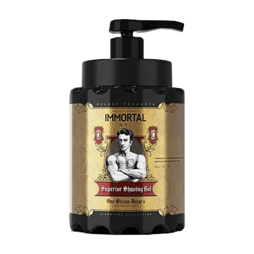 “Close-up of Immortal NYC The One In A Million Dollars Shaving Gel inspired by One Million scent”