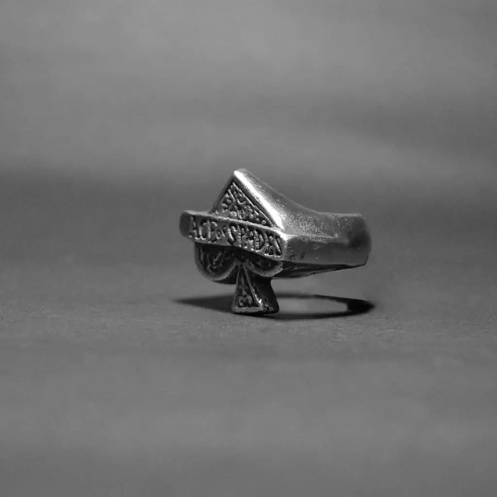 Rotten Bones Pewter Ring - Hand Made - Ace Of Spades Rotten Bones