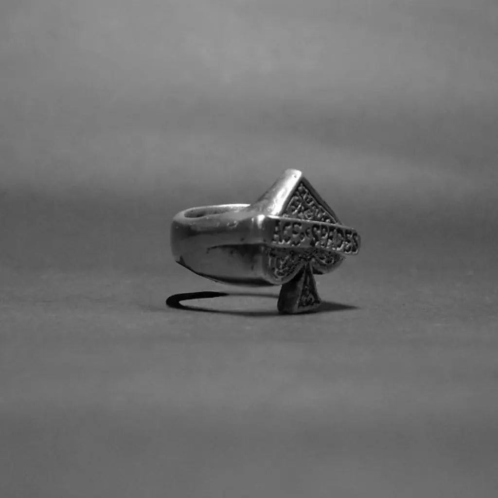 Rotten Bones Pewter Ring - Hand Made - Ace Of Spades Rotten Bones