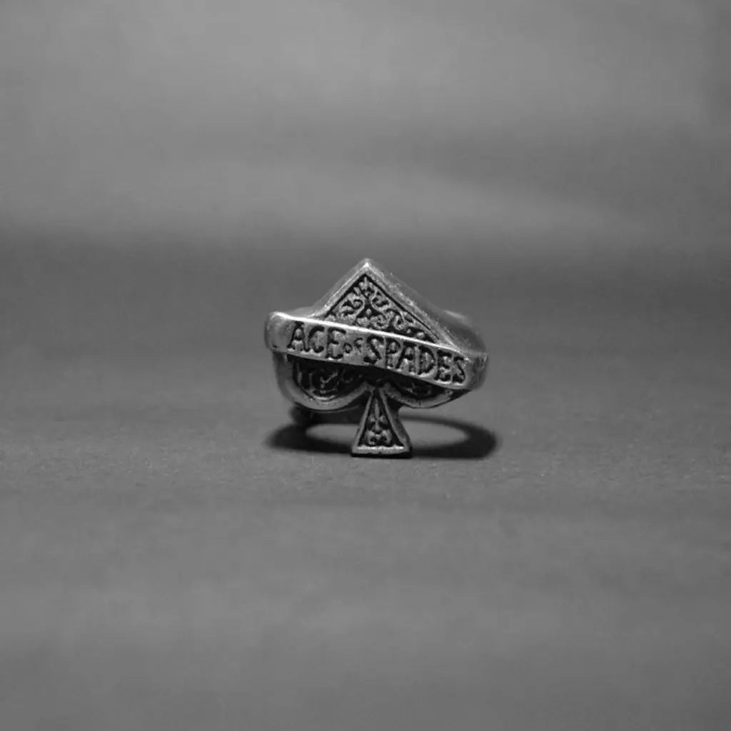 Rotten Bones Pewter Ring - Hand Made - Ace Of Spades Rotten Bones