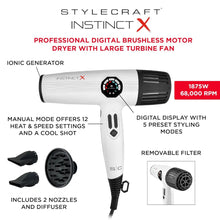 Instinct X Professional Digital Hair Dryer – Brushless 68K RPM Ionic - BUYBARBER.COM