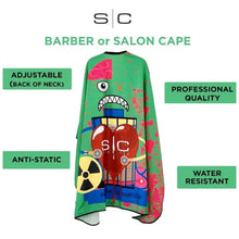 Stylecraft Radioactive Black Barber & Stylist Cape - Green - BUYBARBER.COM