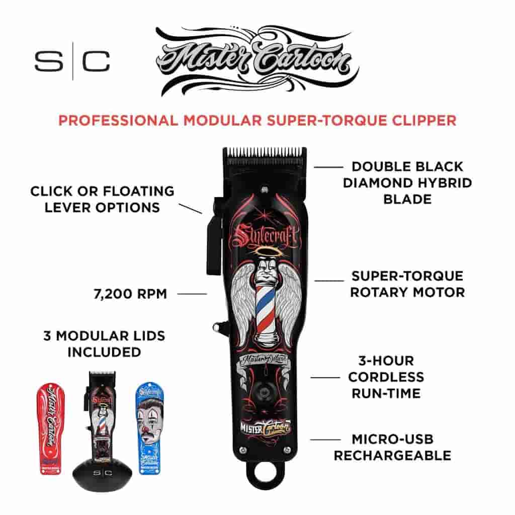 s|c x mister cartoon professional hair clipper limited edition series