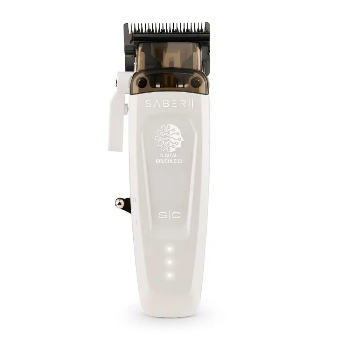 Saber 2 Professional Hair Clipper with EON Digital Brushless Motor – White Limited Edition Stylecraft