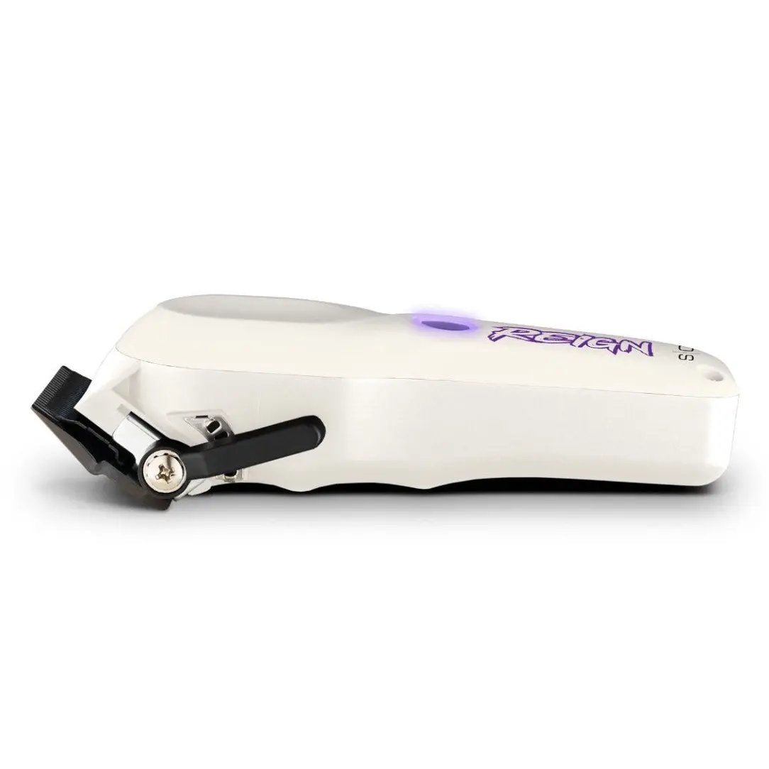 White nail clipper with black accents on a white background