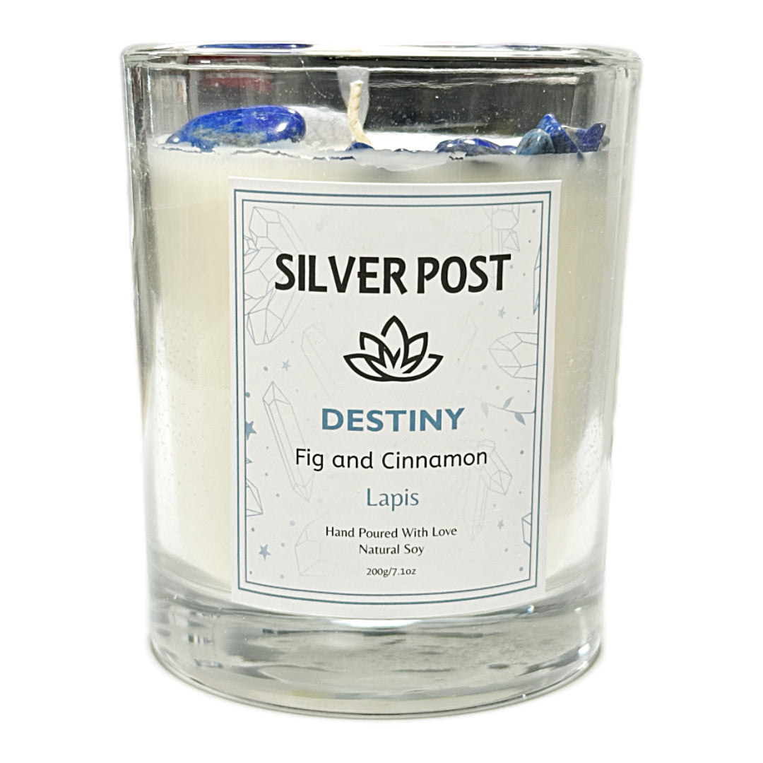 Destiny Fig & Cinnamon Candle | Lapis Lazuli Stone | Sagittarius Inspiration