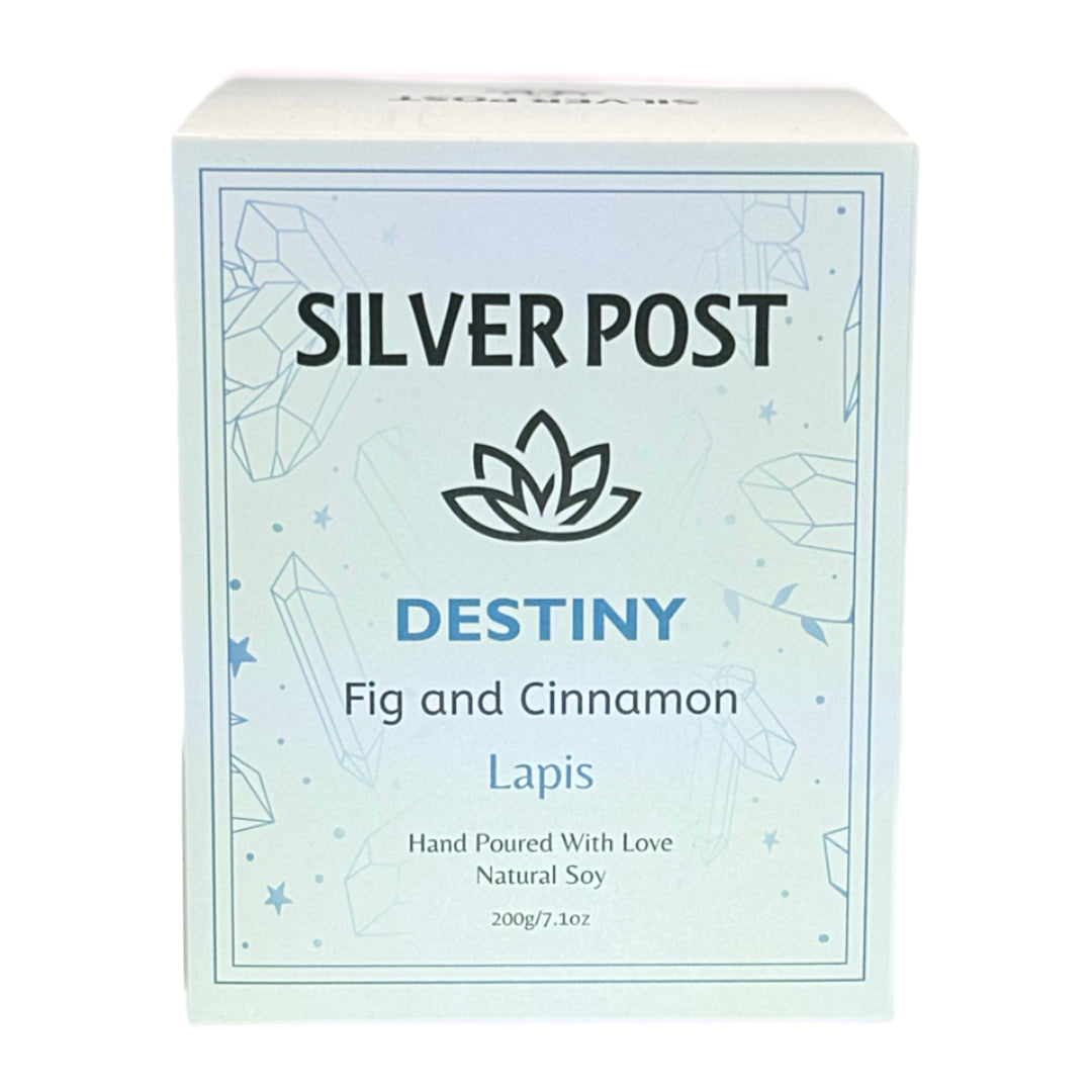 Destiny Fig & Cinnamon Candle | Lapis Lazuli Stone | Sagittarius Inspiration