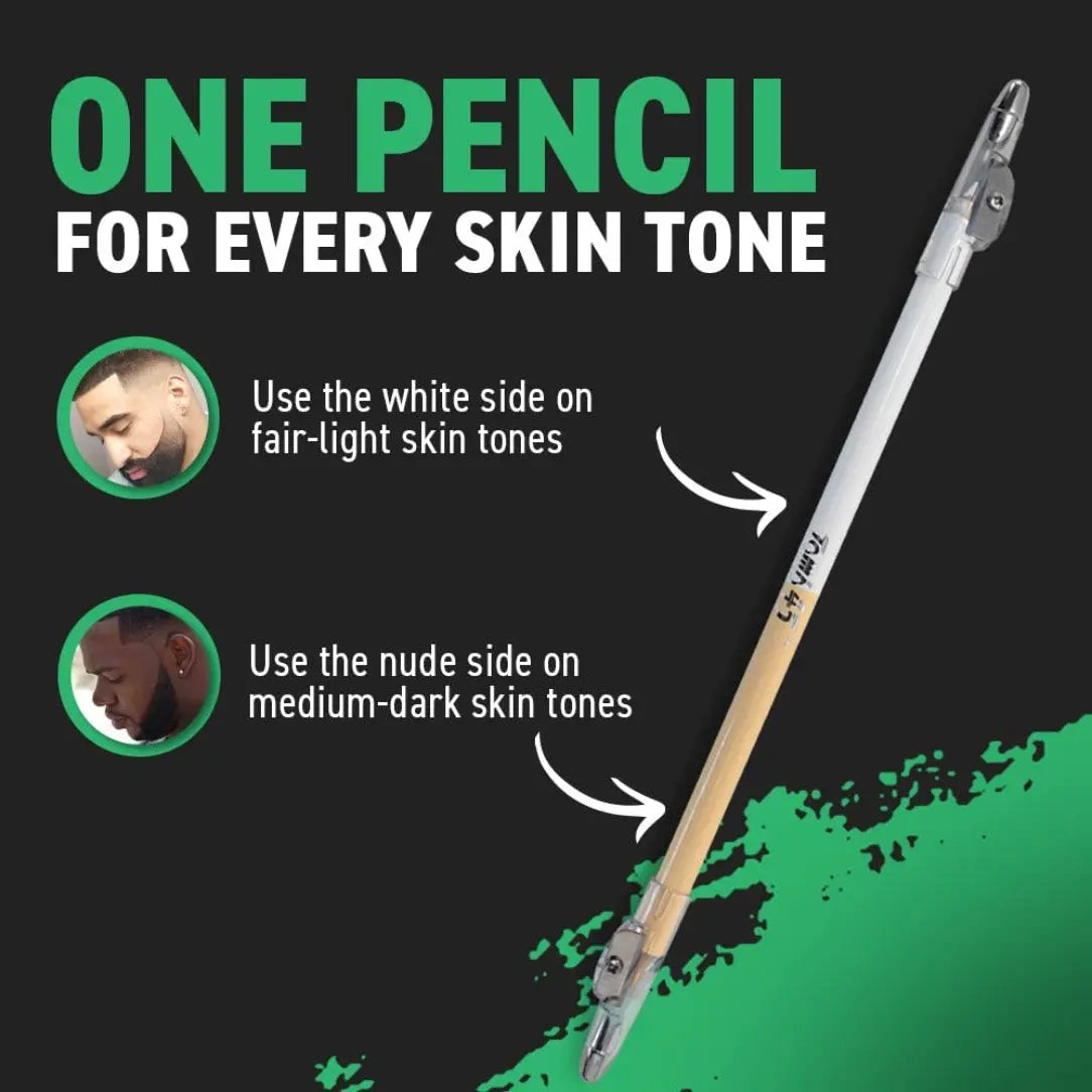 3PCS Tomb45 Precision Barber Pencil – Hairline & Beard Trace Guide (With Sharpeners)