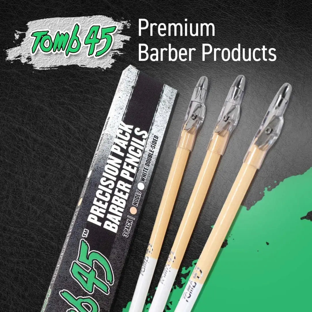 3PCS Tomb45 Precision Barber Pencil – Hairline & Beard Trace Guide (With Sharpeners)