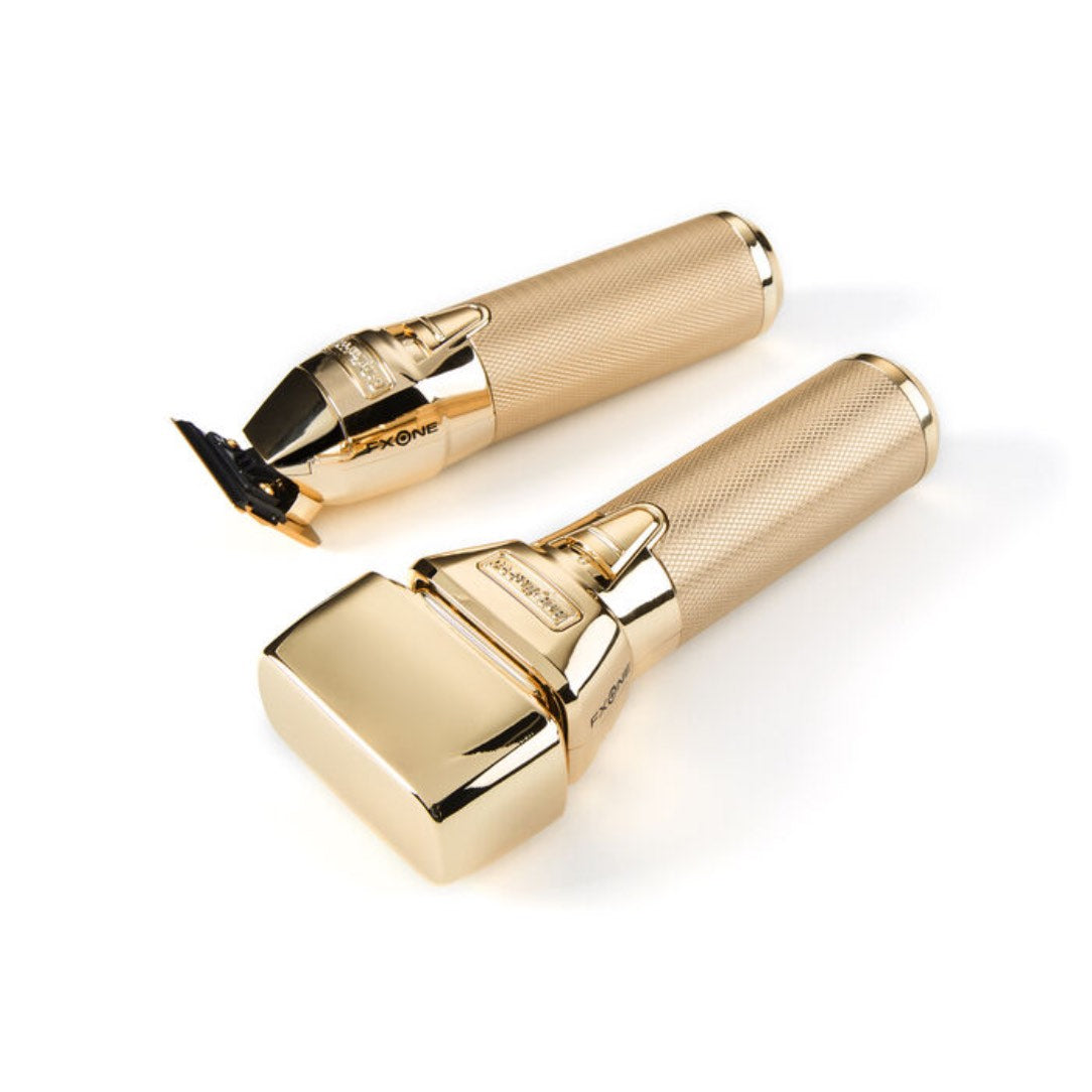 BaBylissPRO FXONE GoldFX Trimmer & Foil Shaver + Dual-Battery Charging System Bundle