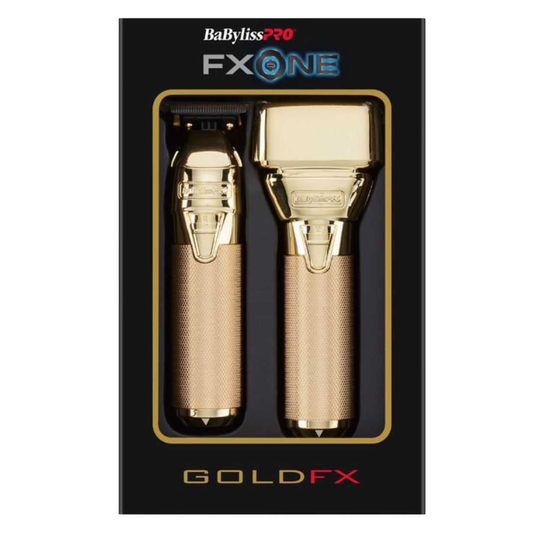 BaBylissPRO FXONE GoldFX Trimmer & Foil Shaver + Dual-Battery Charging System Bundle