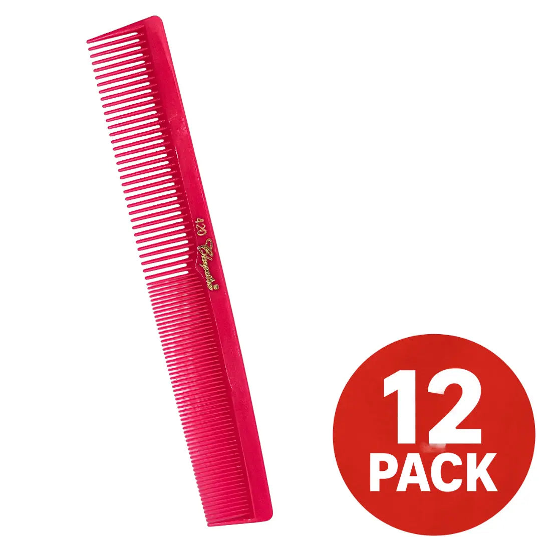Krest Cleopatra 420 7" Flat Back Barber Comb (12 Pack) - Colors - BUYBARBER.COM