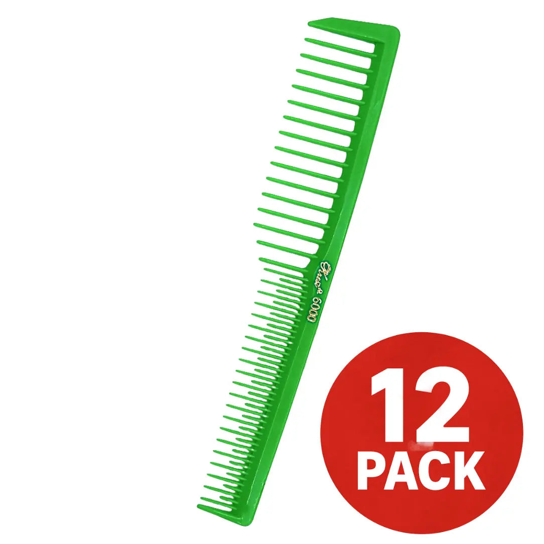 Krest 6000 Wide-Tooth Teasing Combs – Made in USA – 12 Pack – Colors - BUYBARBER.COM