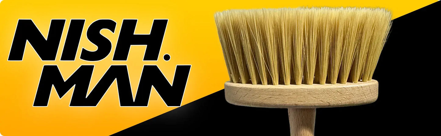 NISHMAN Professional Neck Brush – Real Hair, Wooden Handle