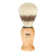HJM Shaving Brush, Pure Bristle, Beech Wood Natural - BUYBARBER.COM