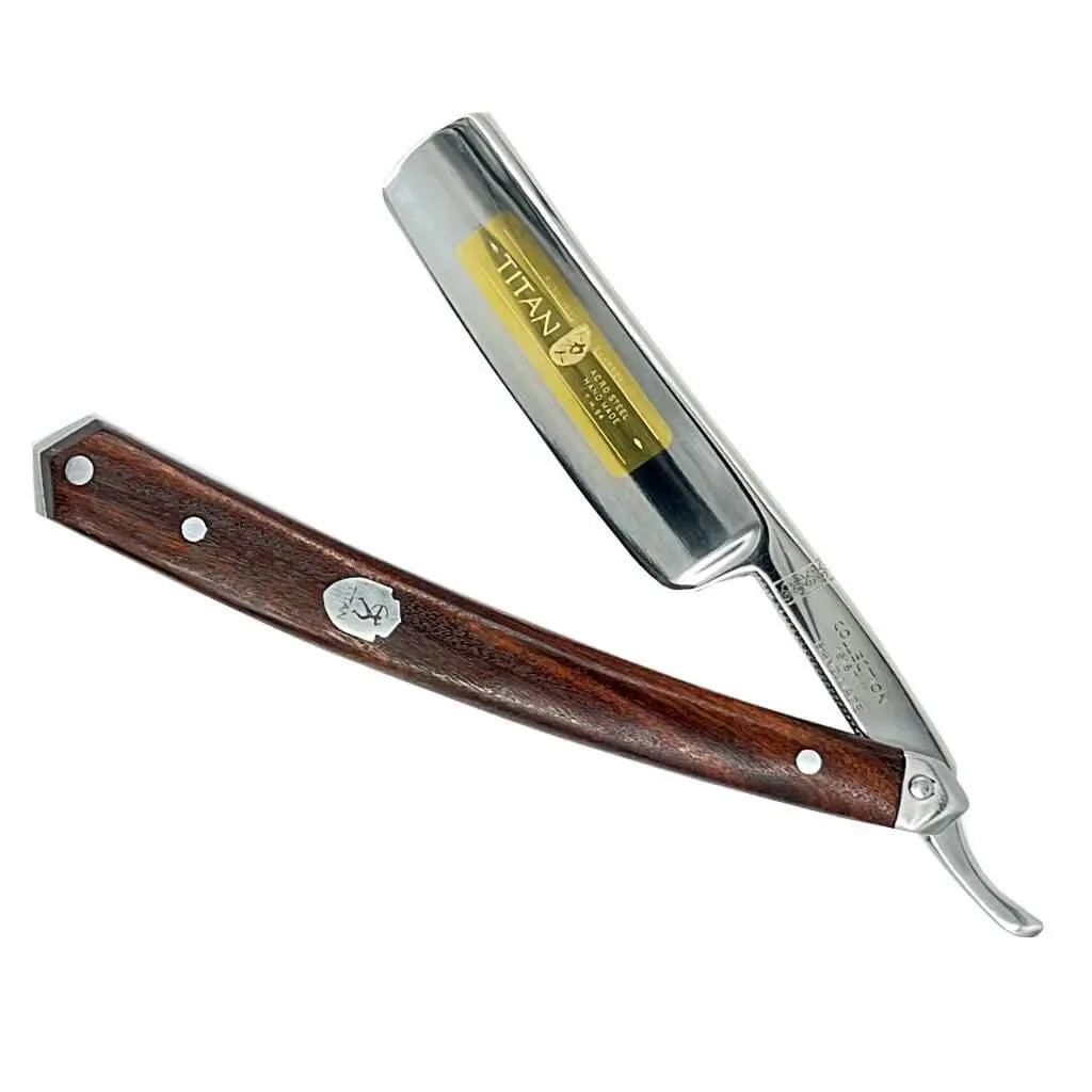 Hand Made Japan Straight Razor 5/8" Mahogany- Gold Limited Edition - BUYBARBER.COM