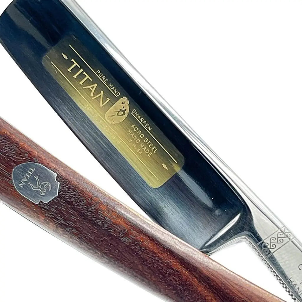 Hand Made Japan Straight Razor 5/8" Mahogany- Gold Limited Edition - BUYBARBER.COM