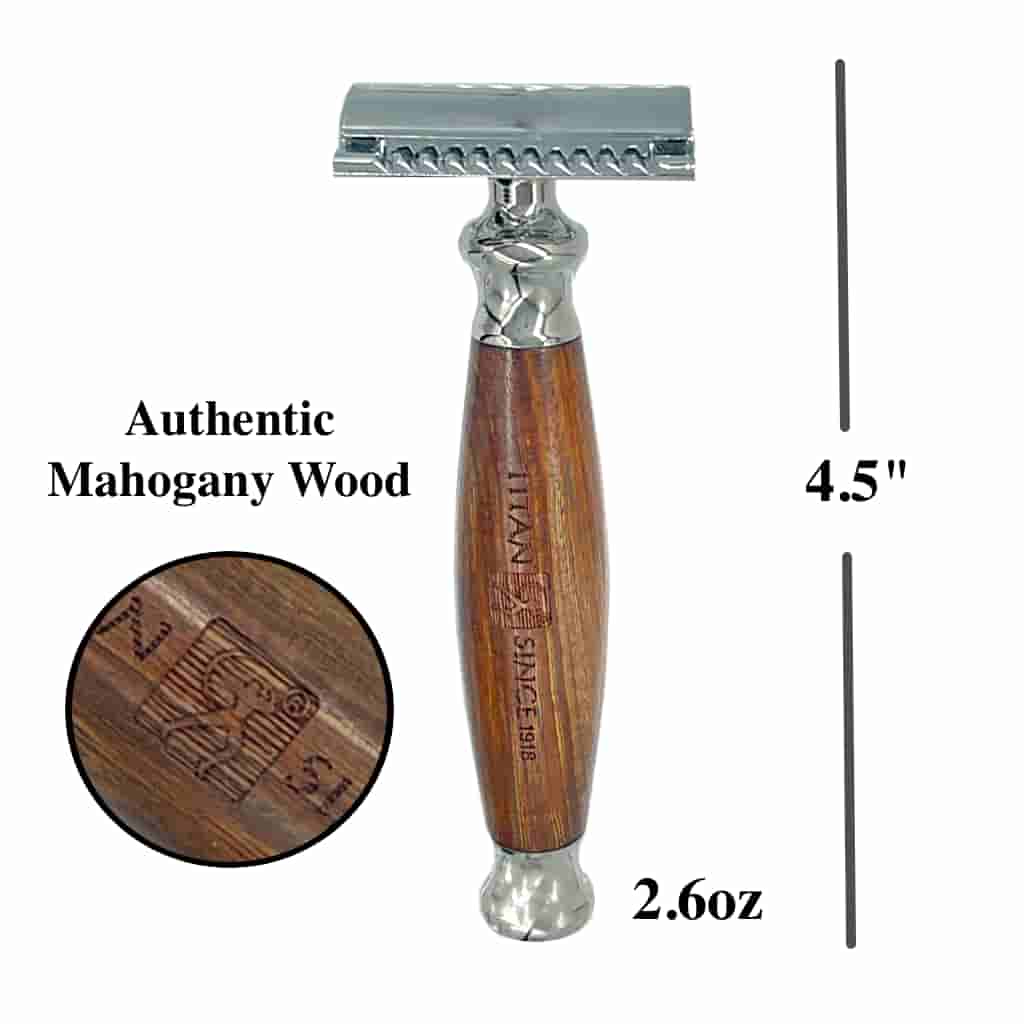 Hand Made Safety Razor Mahogany Wood BUYBARBER.COM
