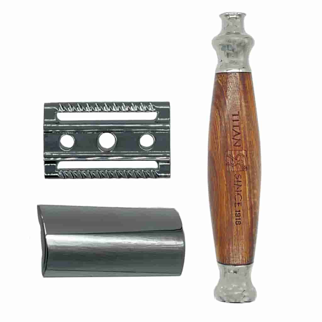 Hand Made Safety Razor Mahogany Wood BUYBARBER.COM