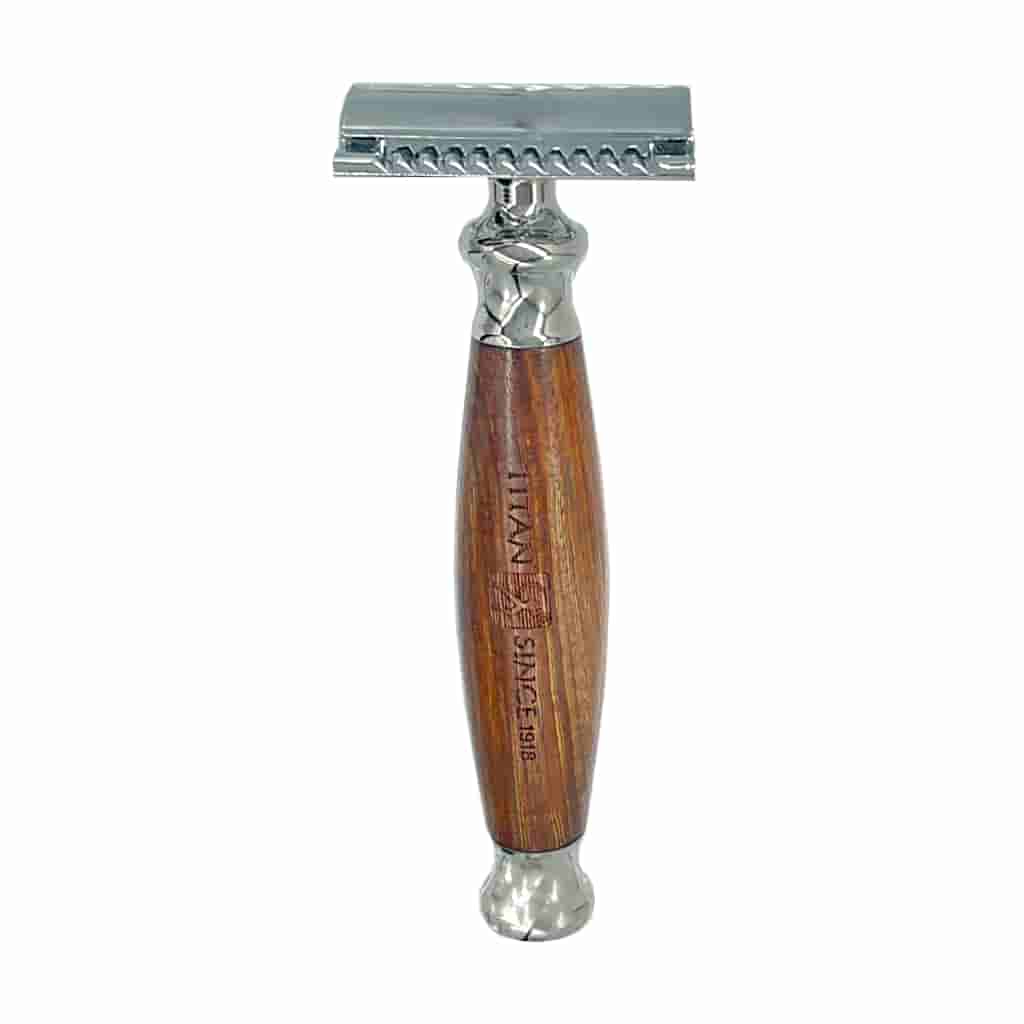 Hand Made Safety Razor Mahogany Wood BUYBARBER.COM
