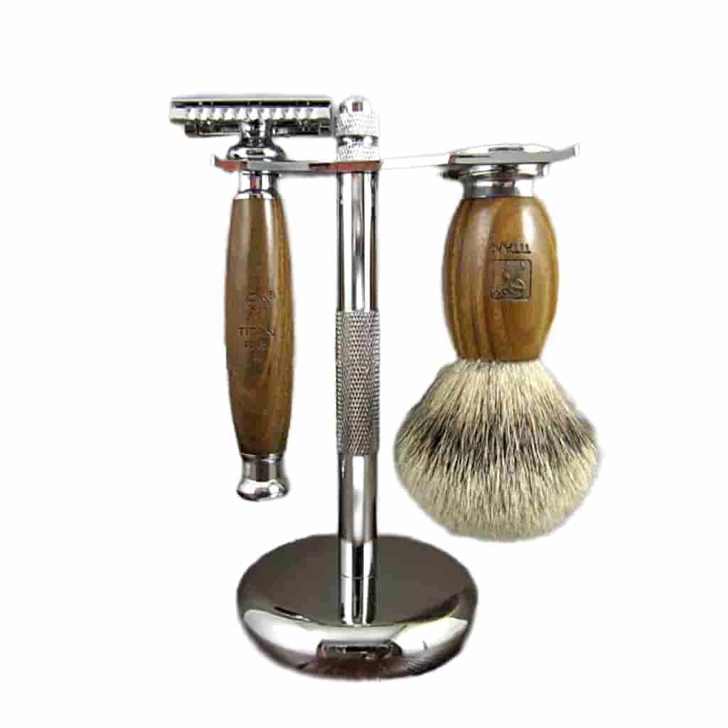 Hand Made Traditional Shaving Set - Green Sandalwood - BUYBARBER.COM