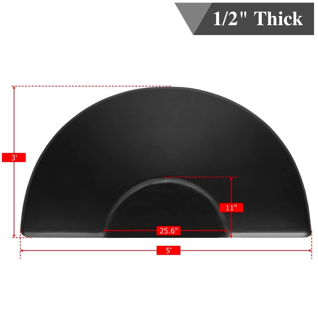 Semi Circle Comfort 5' X 3' 1/2" Anti Fatigue Mat - BUYBARBER.COM