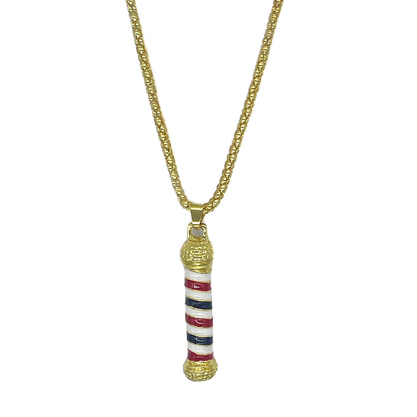 Gold Barber Pole Necklace