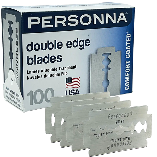 Personna Double Edge Razor Blades 100 count- Made in the USA - BUYBARBER.COM