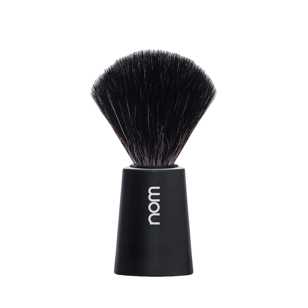 NOM Shaving Brush, Black Fibre, Plastic Black - BUYBARBER.COM