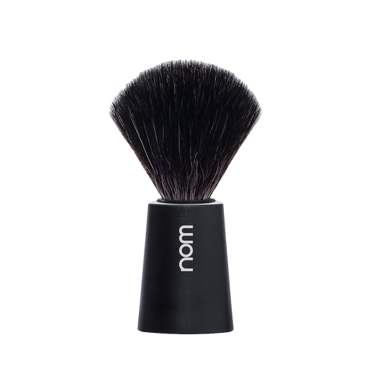 NOM Shaving Brush, Black Fibre, Plastic Black - BUYBARBER.COM