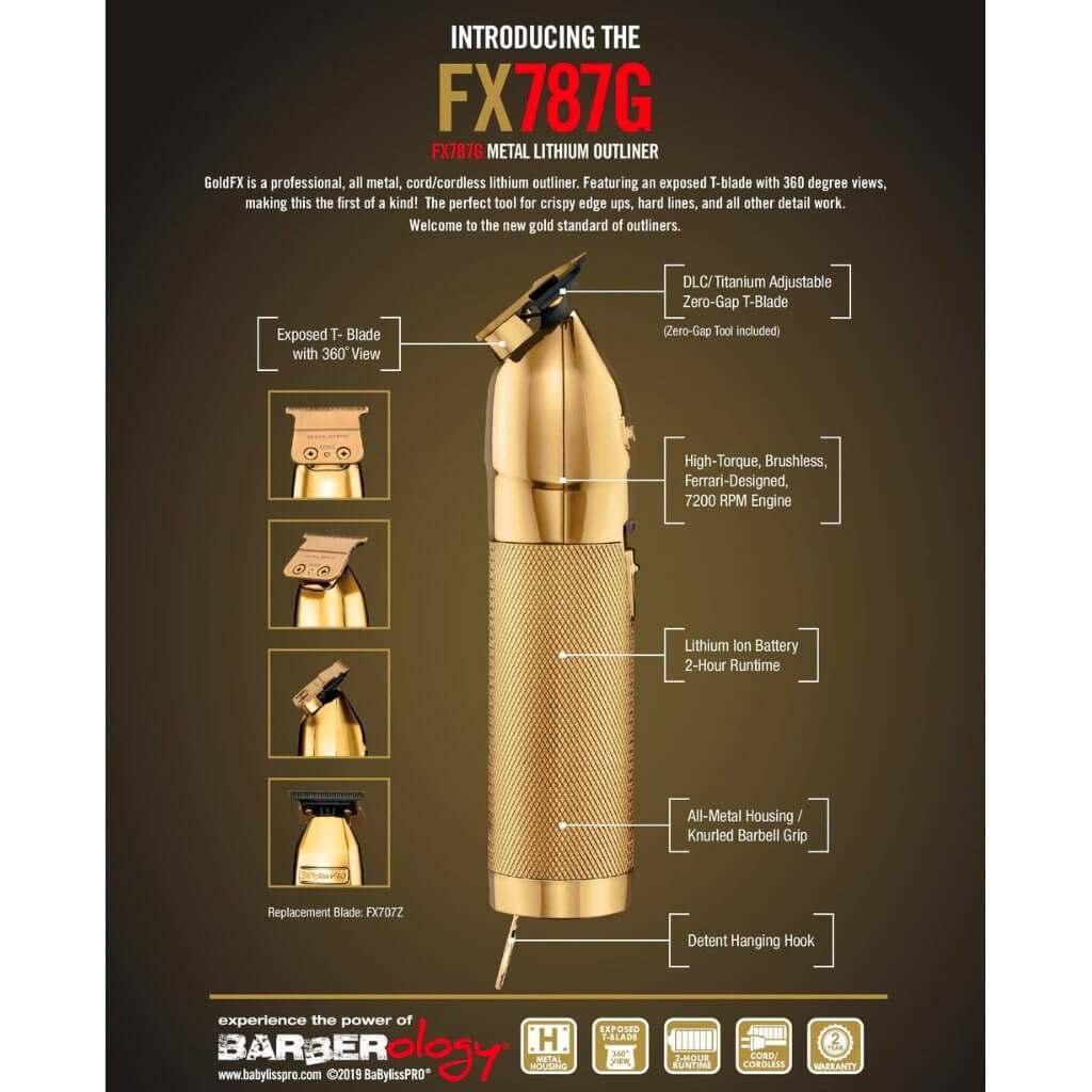 BaBylissPRO Barberology GOLDFX Outlining Trimmer - BUYBARBER.COM