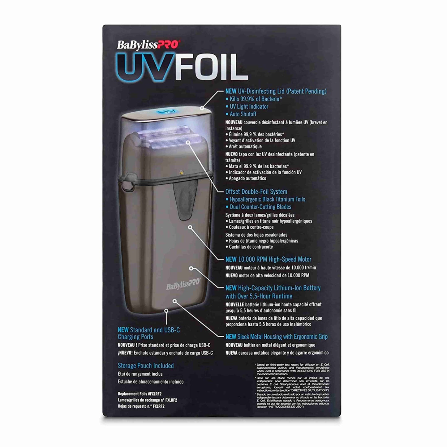 BaBylissPRO® UV Foil Double Foil Shaver | FXLFS2 | Grey BaByliss