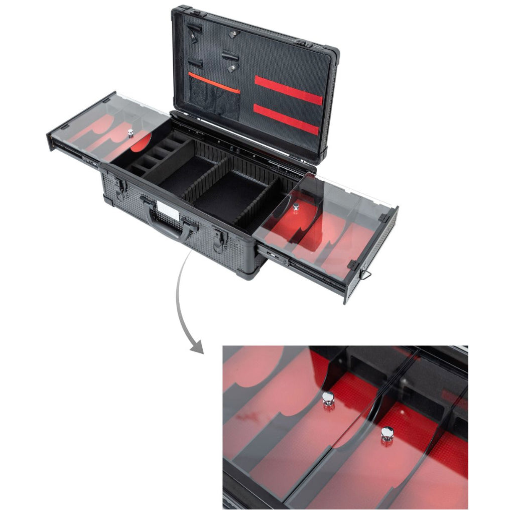 6 Clipper Professional Barber Portable Travel Case with Easy Slide Clipper Tray