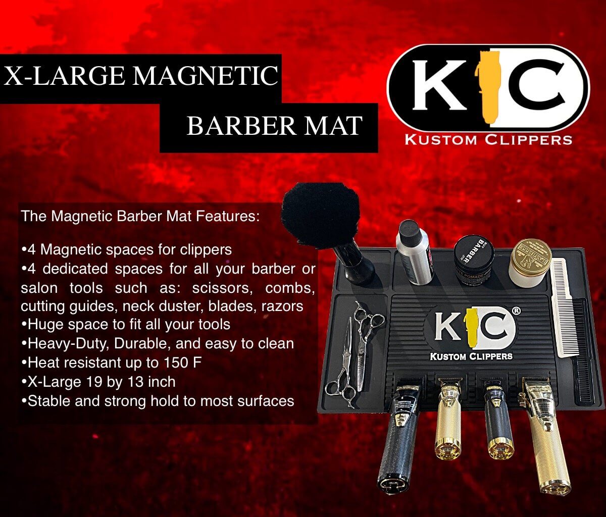 Kustom Clippers X-Large Magnetic Barber Station Mat - BUYBARBER.COM