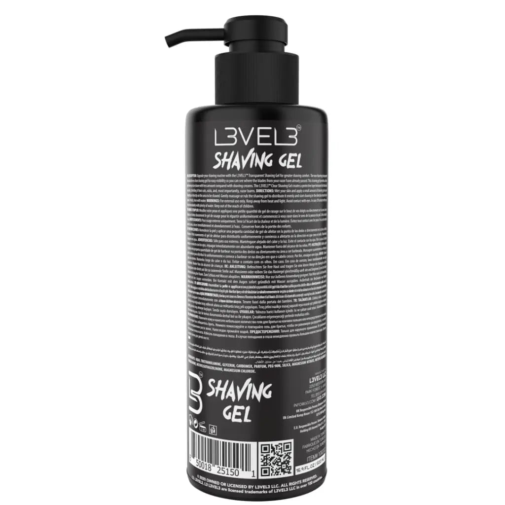 Level 3 Ultra Clear Shaving Gel - Ice - BUYBARBER.COM