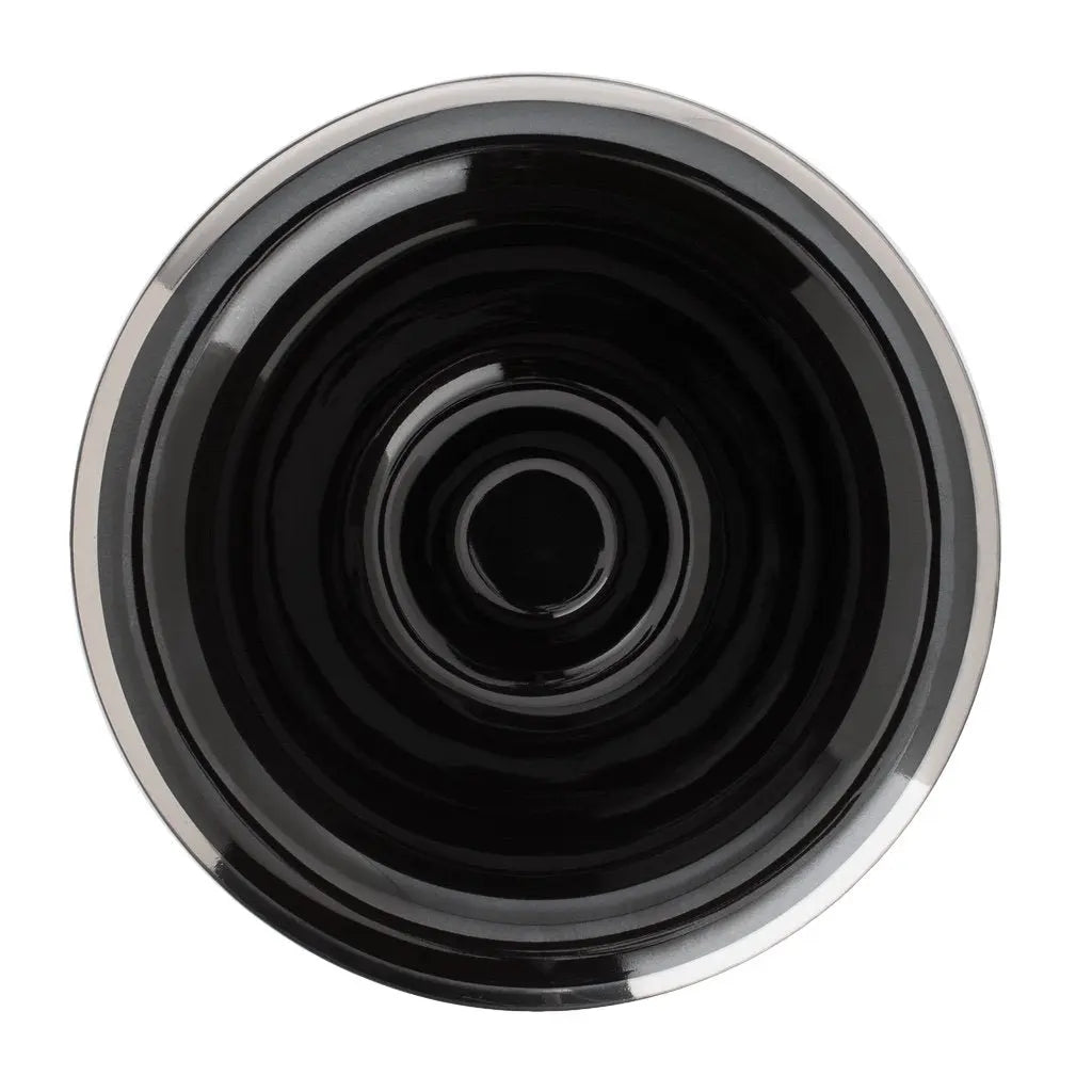 Shaving Bowl- Black Porcelain Platinum Rim- Hand Made in Germany - BUYBARBER.COM