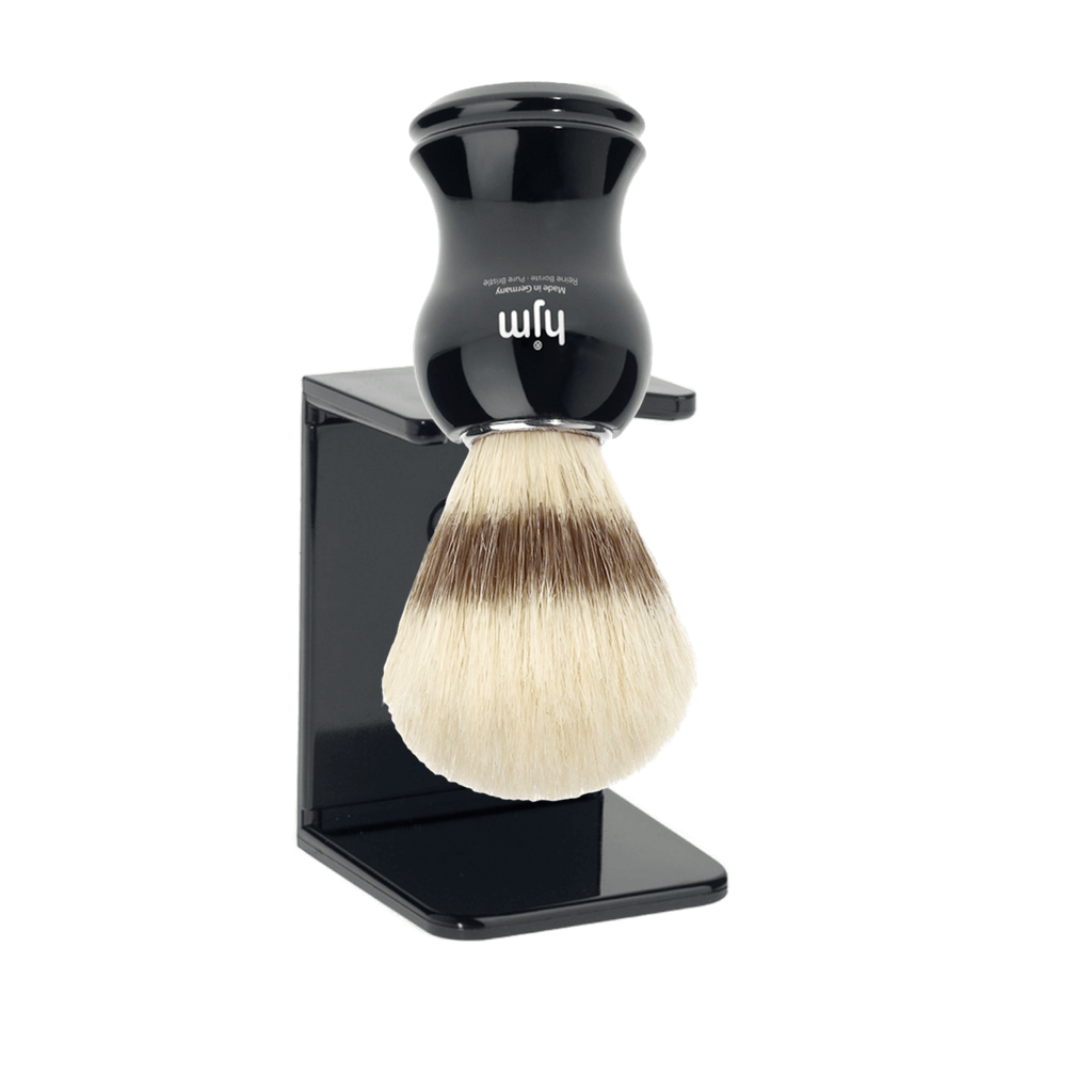 HJM Stand For Shaving Brush Black - BUYBARBER.COM