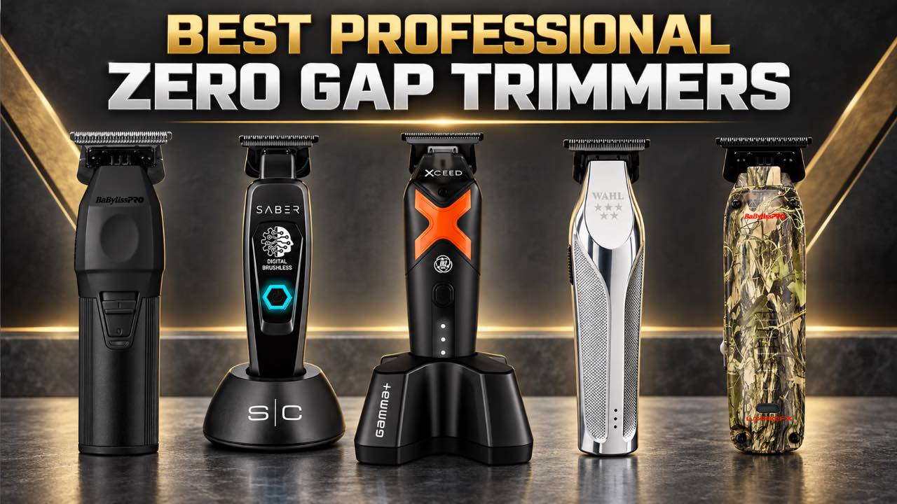 Best professional zero gap trimmers from BaBylissPRO, StyleCraft, Gamma+ and Wahl for sharp lineups and precision barber detailing.