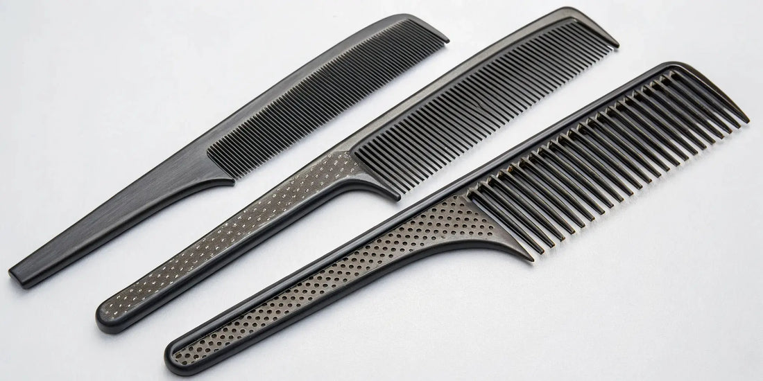 Best carbon fiber comb set for fades with anti-static teeth for clean lines.