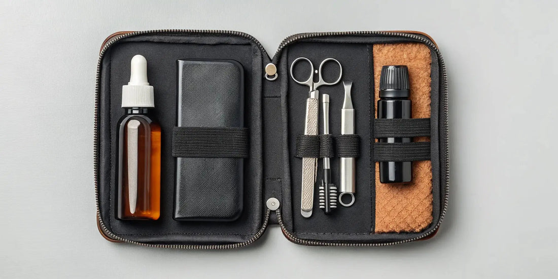 A complete barber clipper maintenance kit to buy, with oil, a brush, and essential tools.