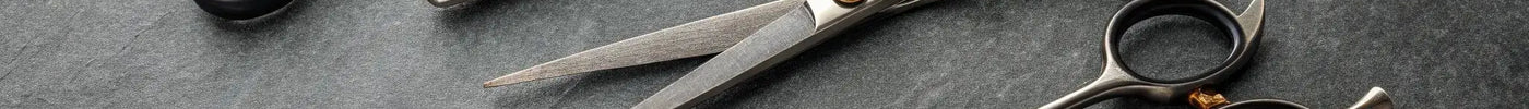 Professional left-handed hair cutting and thinning shears.
