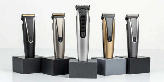 Wholesale zero gap trimmers for professional barbers on display.
