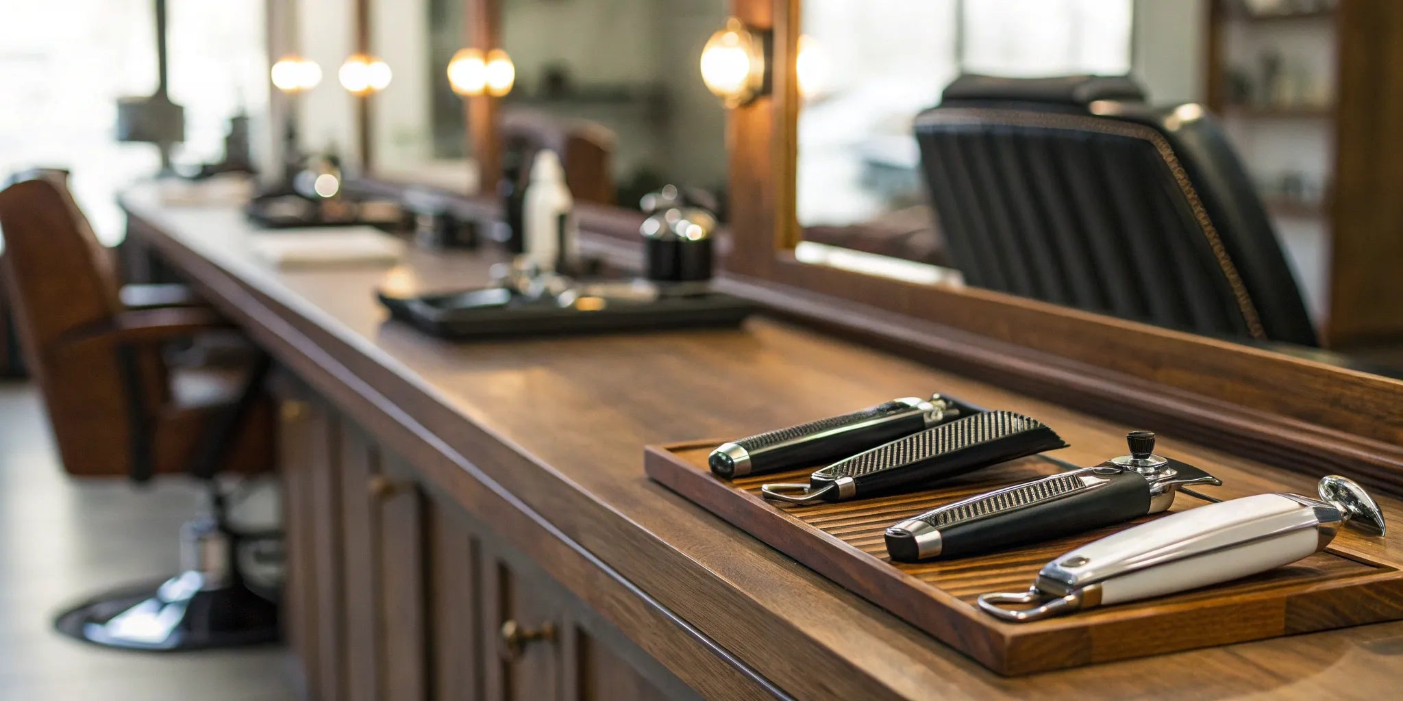 Top-rated professional hair trimmers for barbers displayed on a wooden surface.