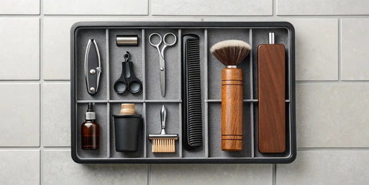 Barber tool holder ideas for organizing clippers, scissors, and combs.