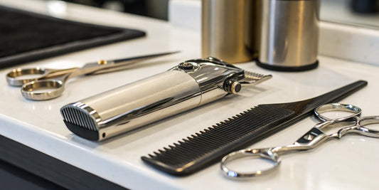 A new Andis Master replacement blade ready for installation on a professional barber clipper.