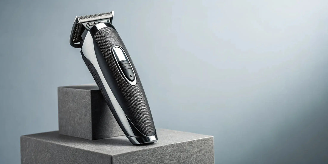 The black Andis reVITE clipper with its aluminum body and textured grip.