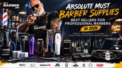 BuyBarber.com professional barber supplies featuring clippers, trimmers, shavers, styling products and barber tools with buybarber.com character.