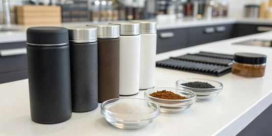 Bottles of wholesale hair fibers in various shades for barbers.