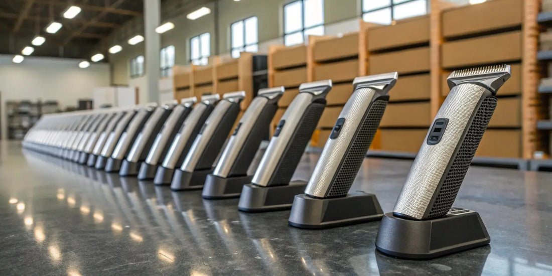 A lineup of Wahl professional trimmers for wholesale purchase.